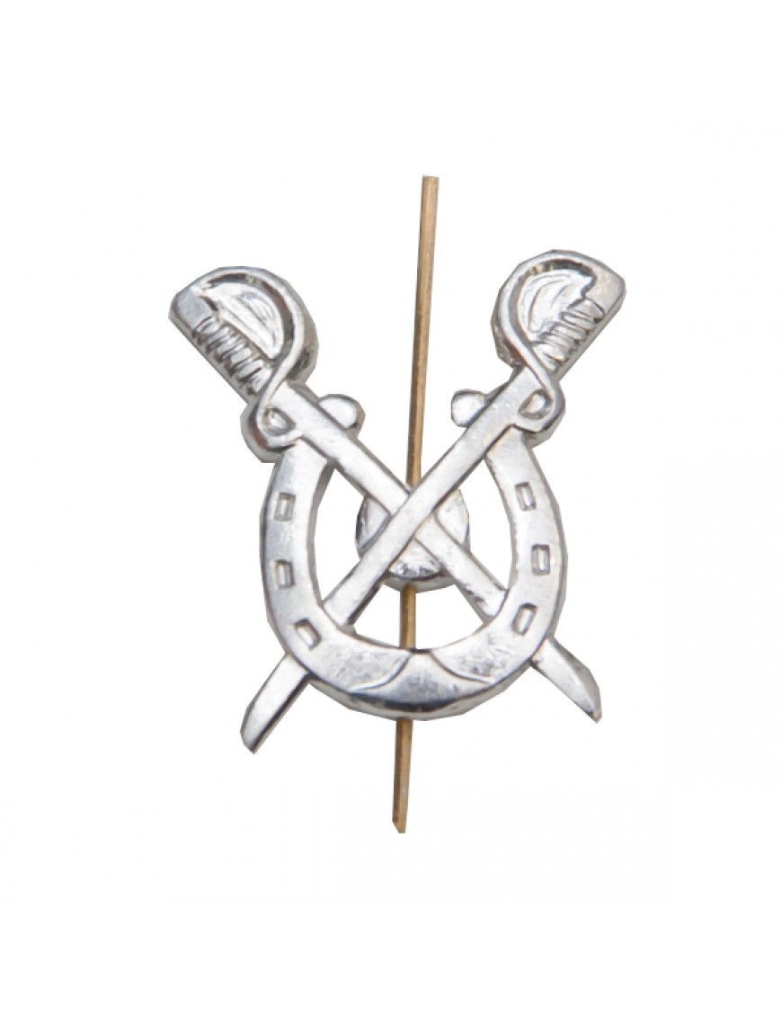 Петличный знак Кавалерия (с подковой),серебряная (5-2-033)