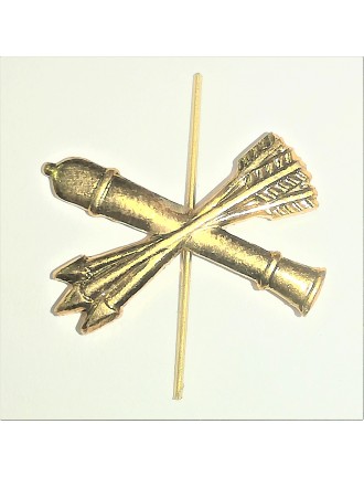 Петличный знак ПВО (пушка и 3 стрелы), золотая (5-2-042)