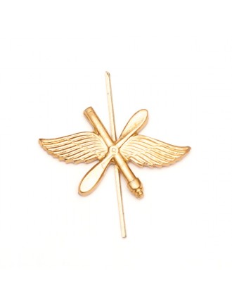 Петличный знак ВВС (с пушкой), золотой (5-2-022)