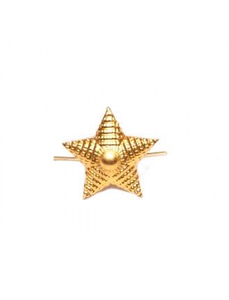 Звезда металлическая 13мм (Полиция, МО нового образца, Росгвардия), рифленая, золотая