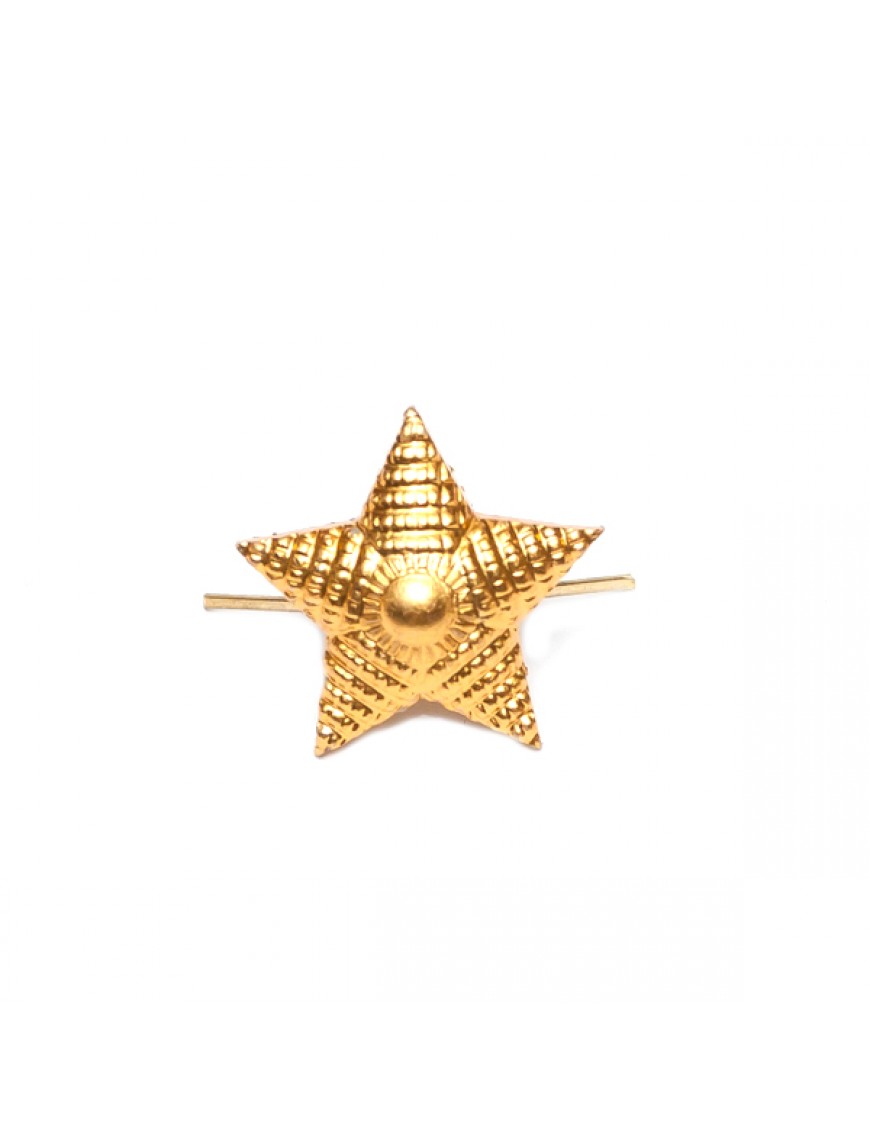 Звезда металлическая 13мм (Полиция, МО нового образца, Росгвардия), рифленая, золотая (5-5-021)