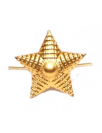 Звезда металлическая 20 мм, рифленая, золотая (5-5-019)