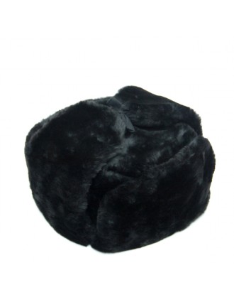 Шапка-ушанка, искусственный мех, черная (2-5-001)