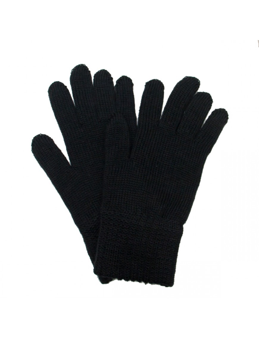 Перчатки вязанные п/ш двойные, черные (1-12-003)