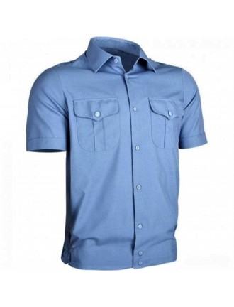 Рубашка форменная с короткими рукавами, голубая (1-6-011)