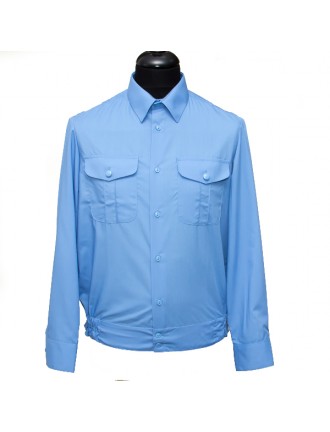 Рубашка форменная с длинными рукавами, голубая (1-6-005)