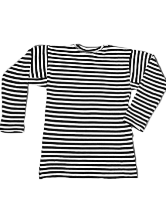 Фуфайка-тельняшка с длинными рукавами, черно-белые полосы (1-9-0320)