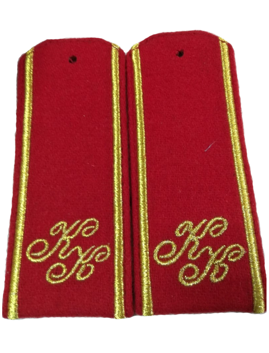 Погоны КК, сукно, красные, вышивка золотом (7-1-056)