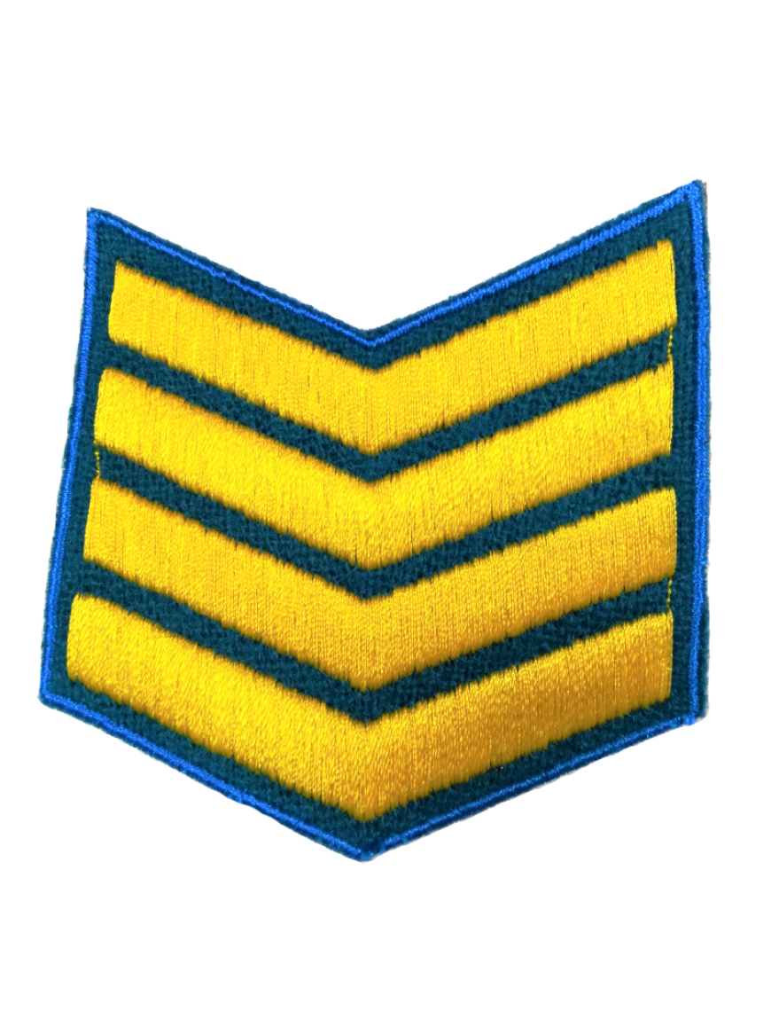 Шеврон (курсовка) 4 курс, вышивка, васильковый (голубой) (7-3-044)