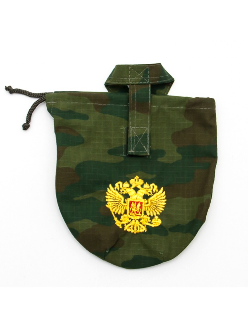 Чехол для армейской фляги камуфлированный, "флора", вышивка "Орел" (8-1-021)