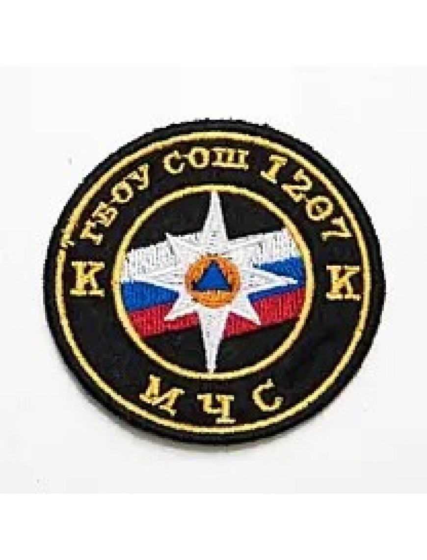 Нарукавный знак фирменный заказной ( ГБОУ г. Москвы № 1207), вышивка (7-2-013)
